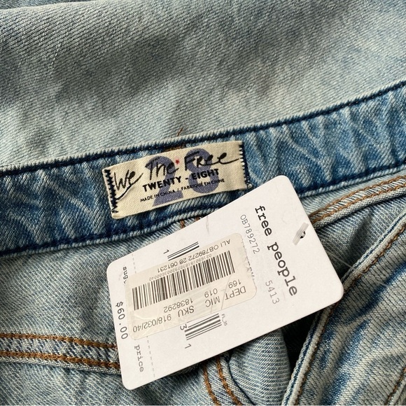 NWT We the Free People Women's Size 28 Blue Distressed Mini Casual Breezy Skirt - Picture 2 of 5